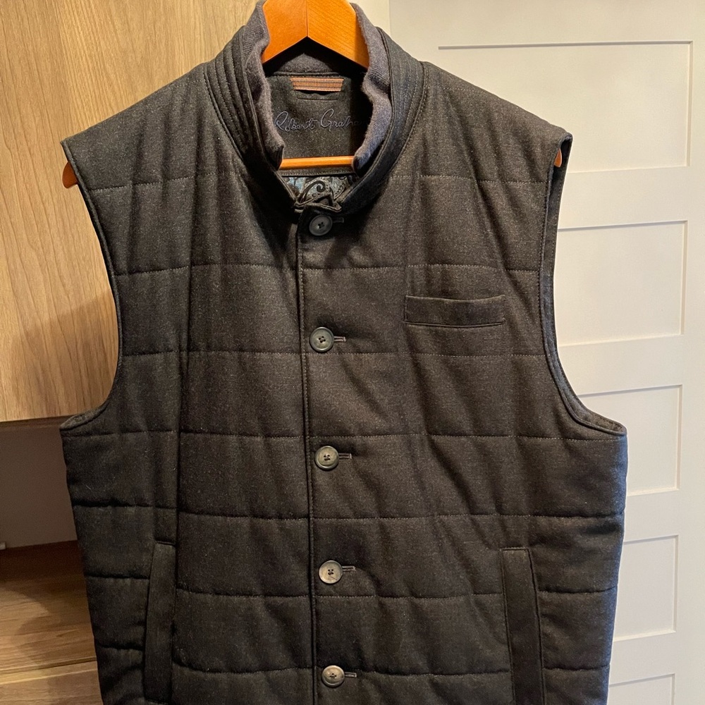 Robert Graham Gray Vest Paisley XL